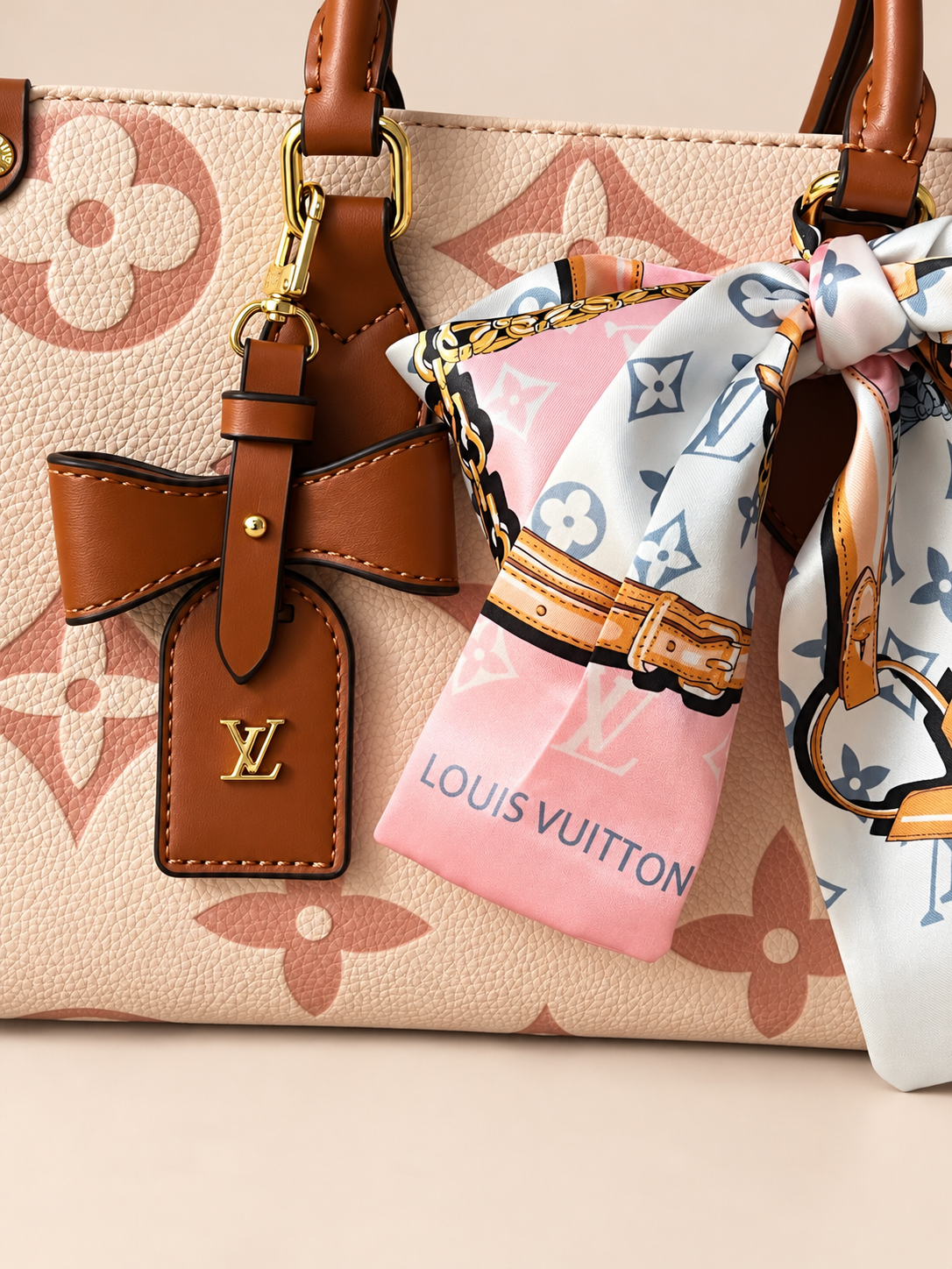 BOLSO DE MANO LV ROSADO CAFE