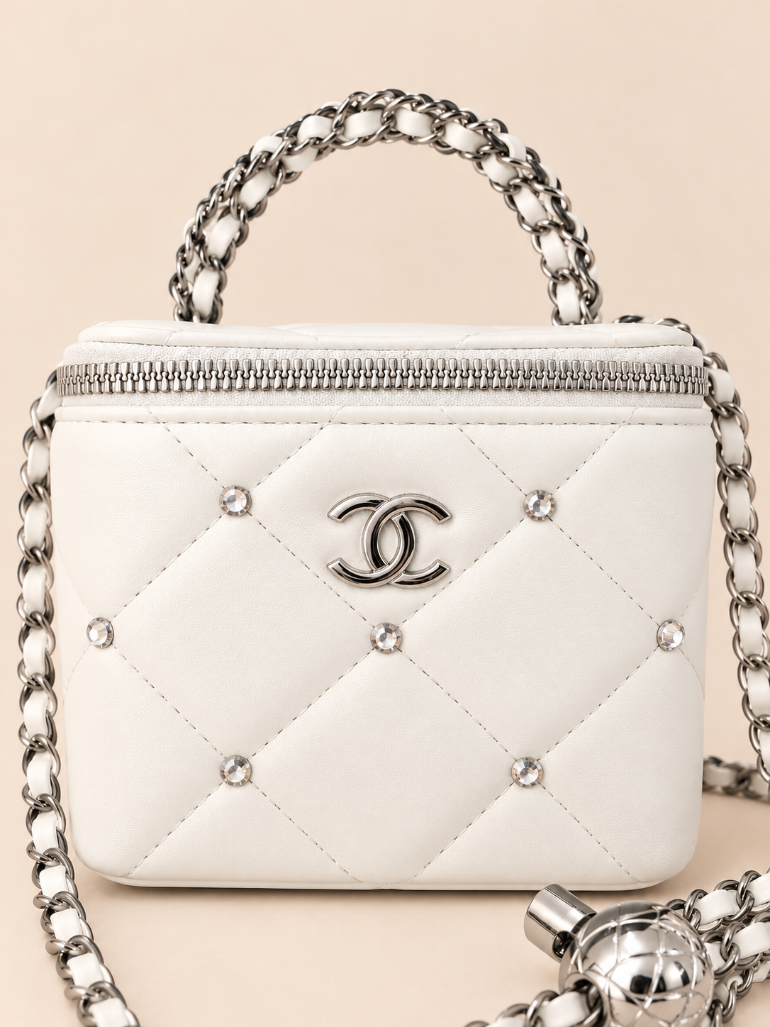 BOLSO DE MANO CHANEL BLANCO PEQUEÑO
