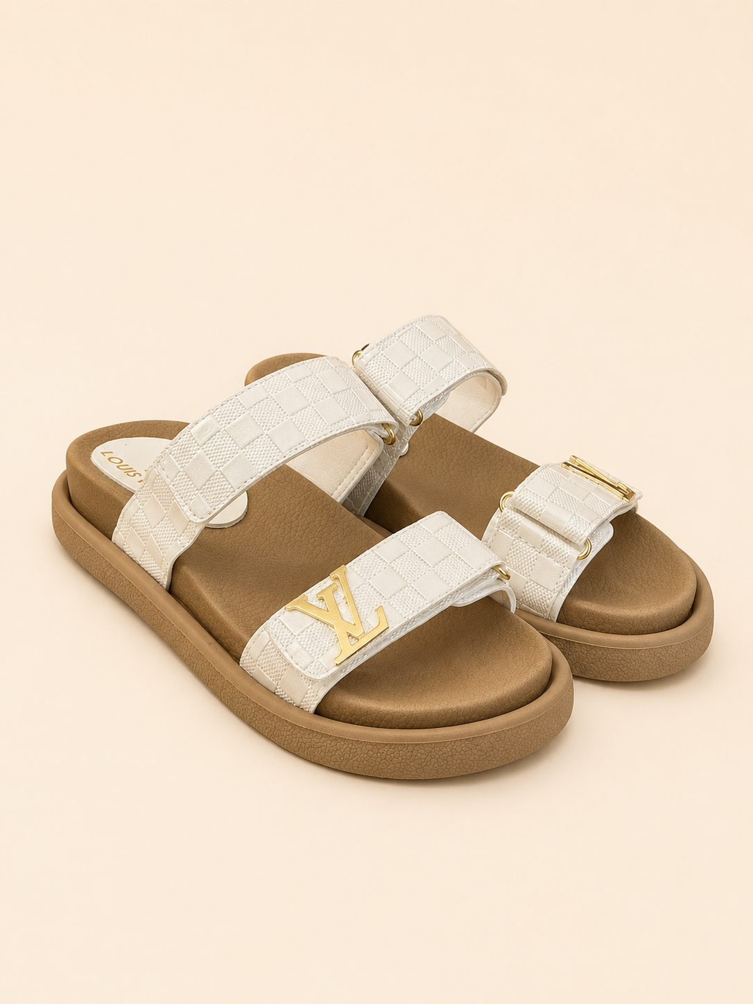 CHANCLAS LV BLANCAS COMPLETAS
