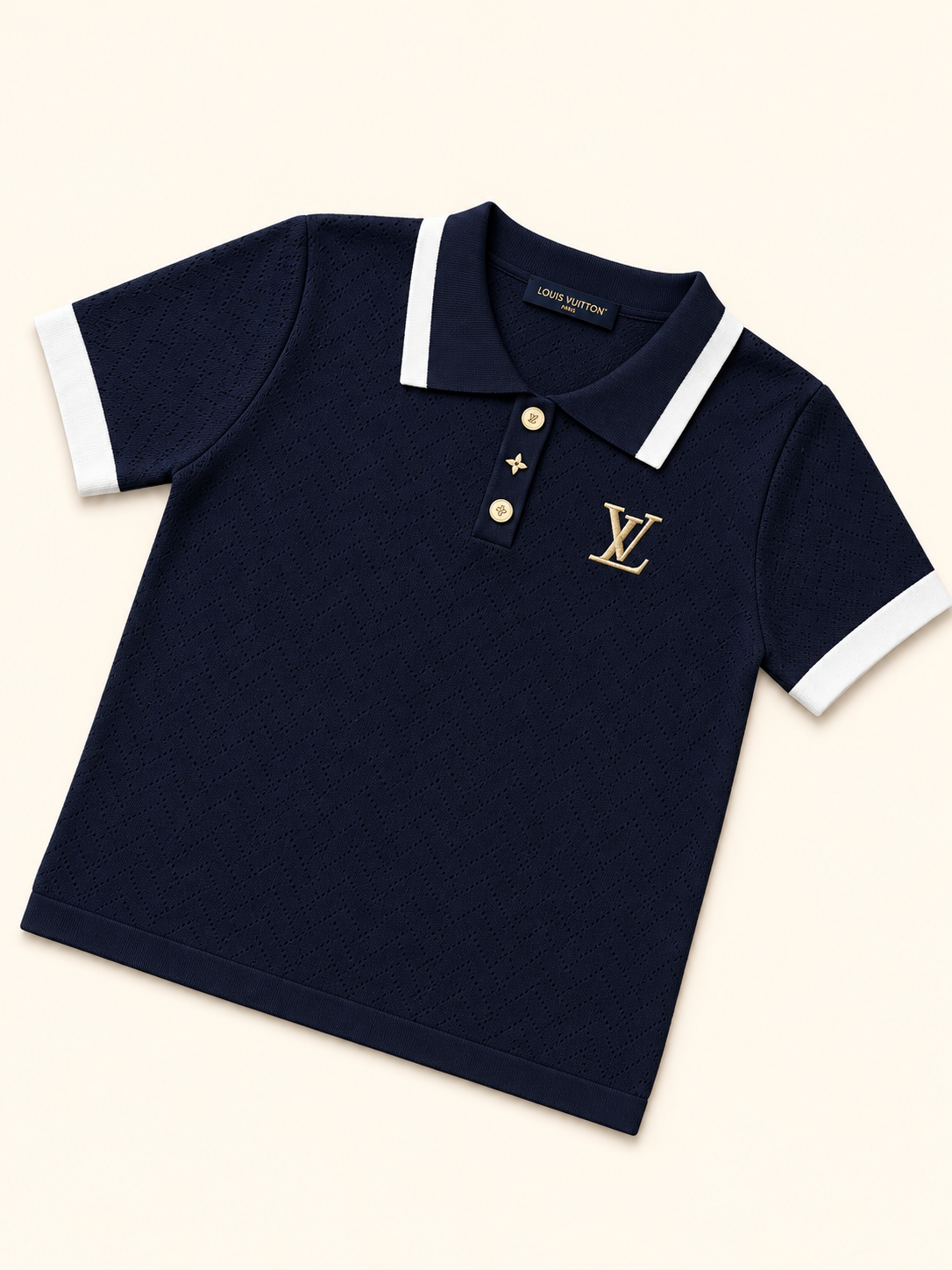 CAMISA LV AZUL CUELLO