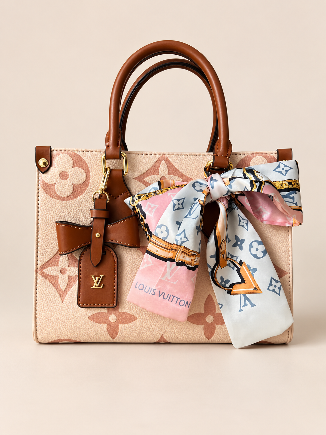 BOLSO DE MANO LV ROSADO CAFE