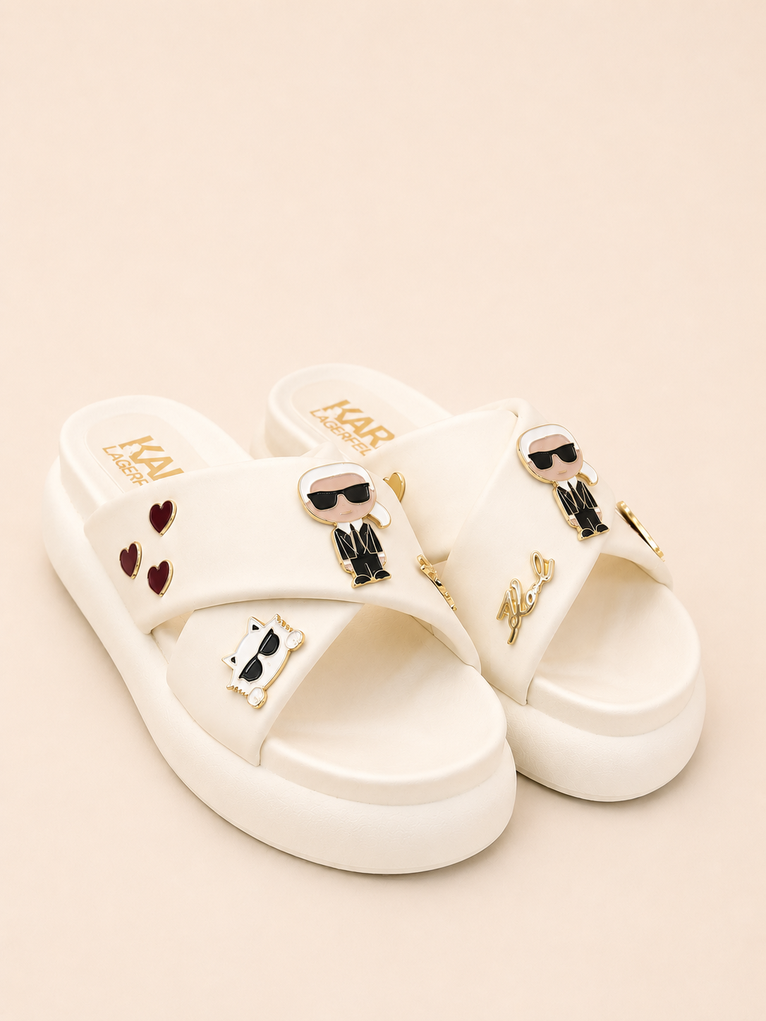 CHANCLAS KARL BLANCAS CRUZADAS