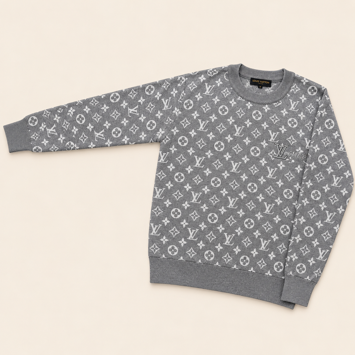 BUZO LV GRIS LETRAS