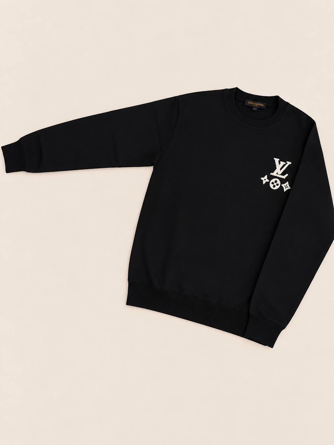 BUZO LV NEGRO LOGO BLANCO