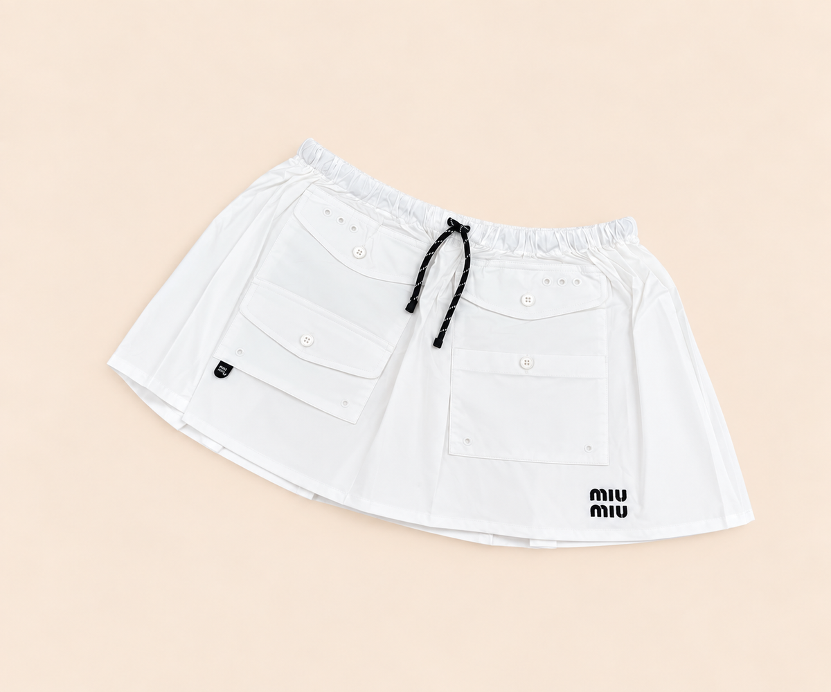 FALDA MIU MIU BLANCA BOLSILLO