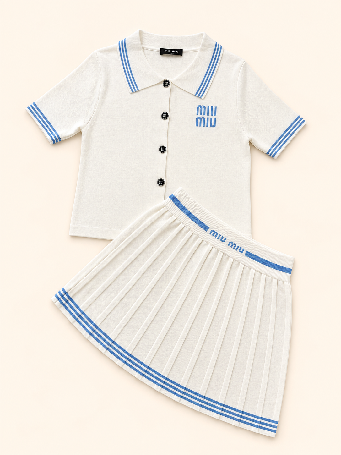 CONJUNTO MIU MIU BLANCO BOTONES