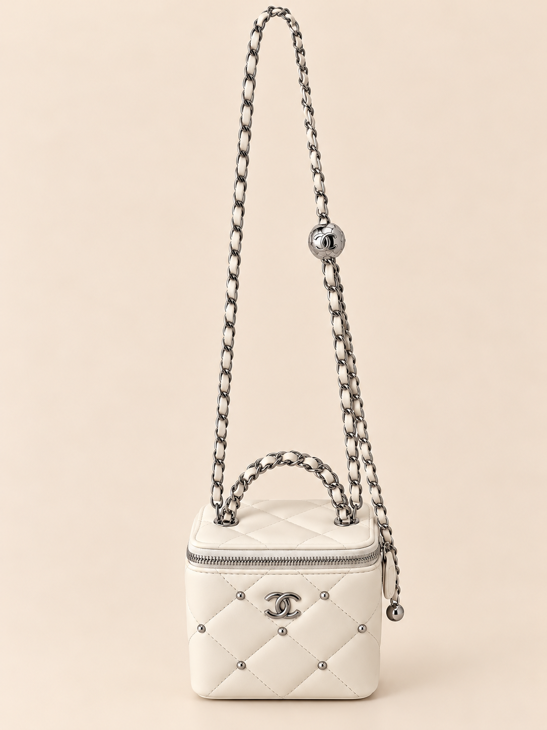 BOLSO DE MANO CHANEL BLANCO PEQUEÑO