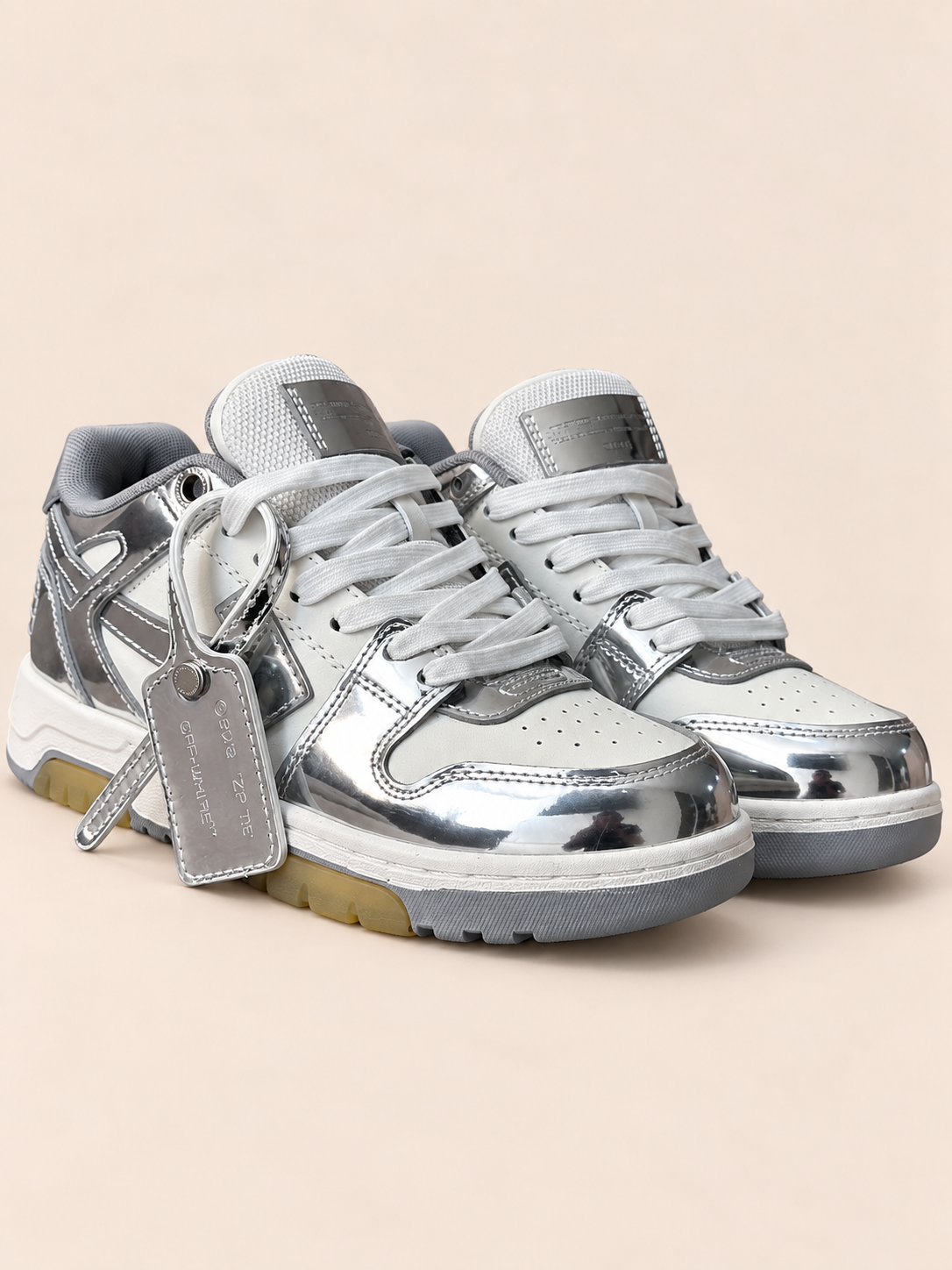 ZAPATOS OFF WHITE PLATEADOS