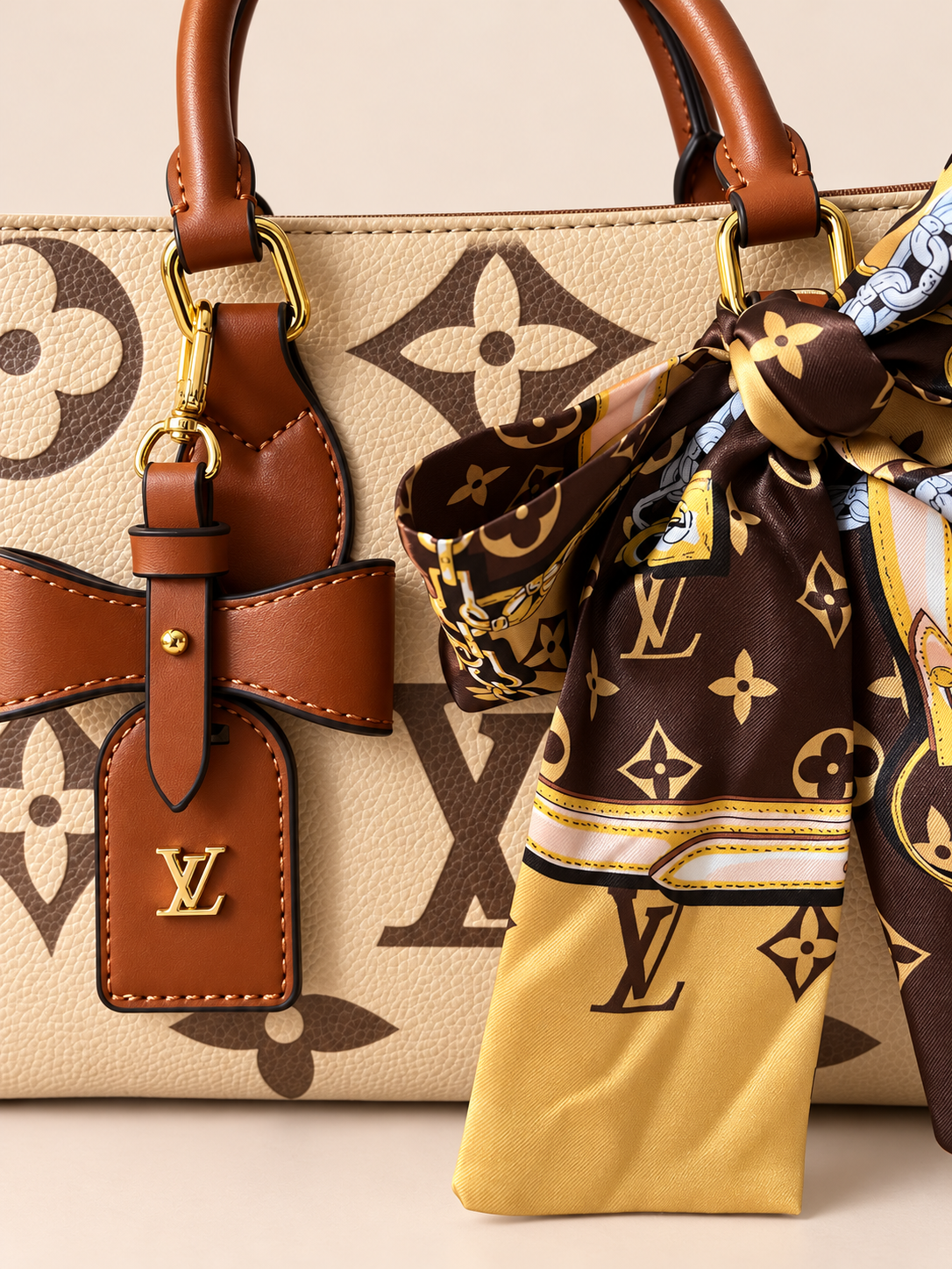 BOLSO DE MANO LV BEIGE CAFE