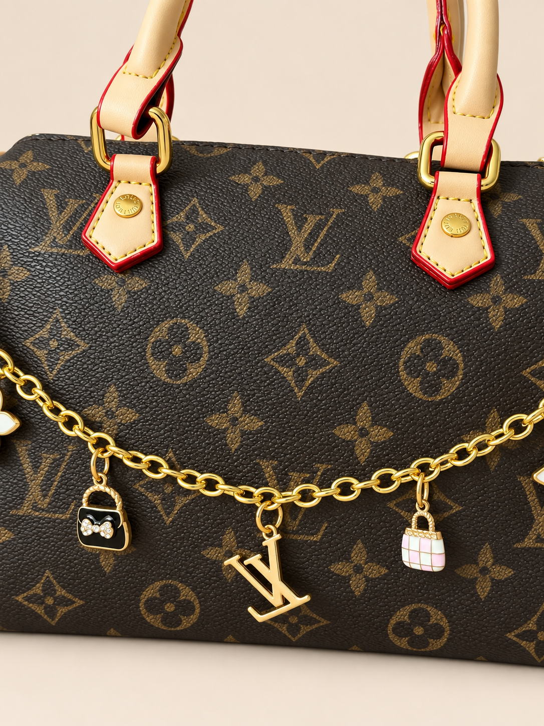 BOLSO DE MANO LV CAFÉ CORREA
