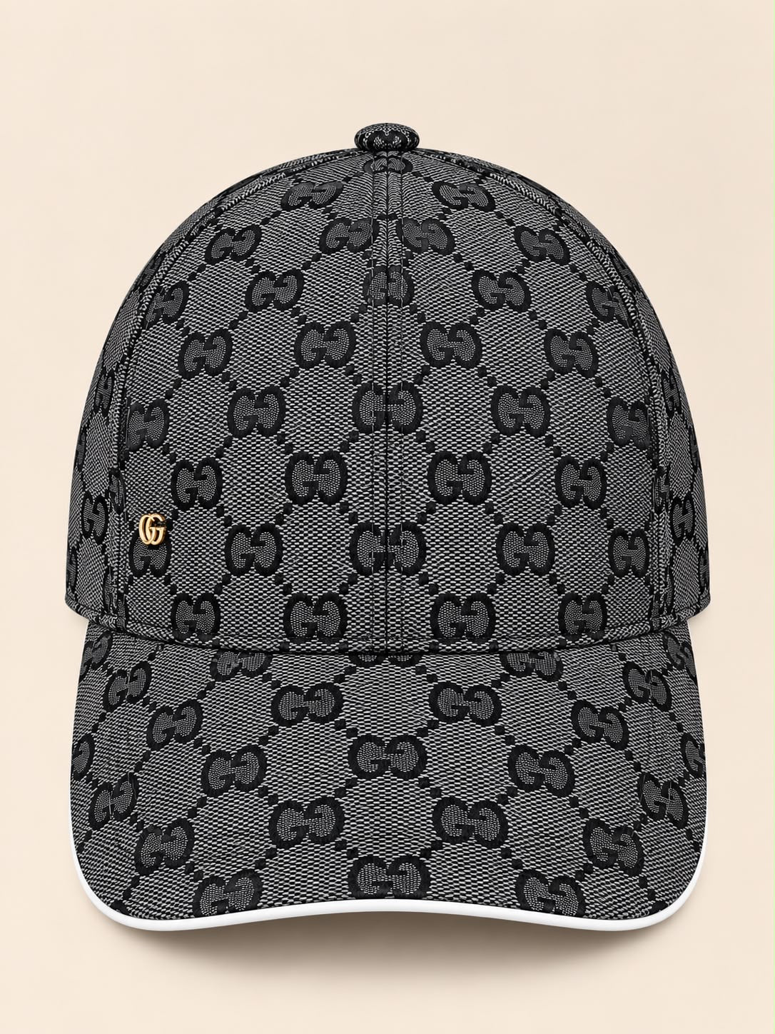 GORRA GUCCI GRIS RAYA BLANCA