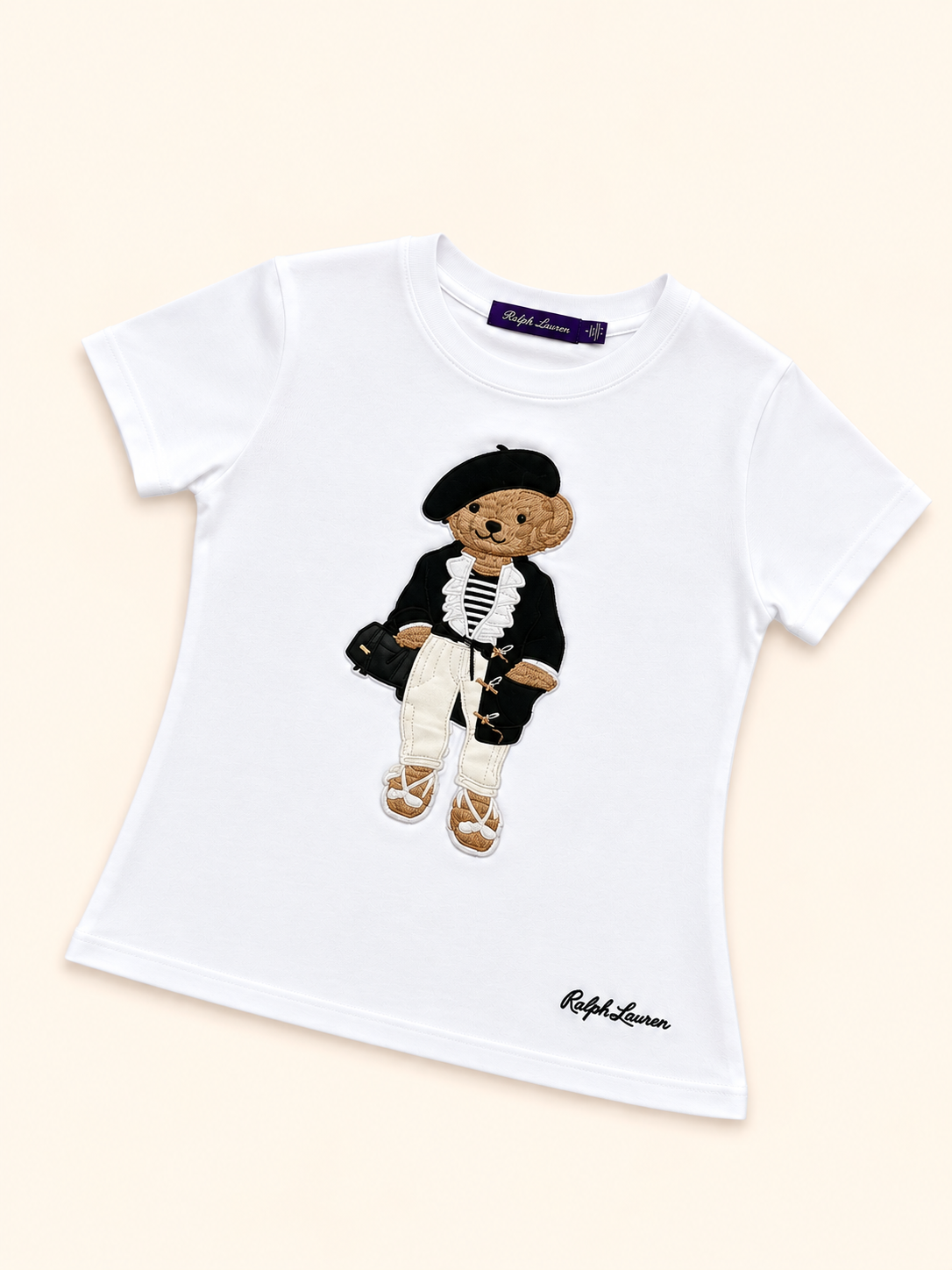 CAMISA POLO BLANCA OSO NEGRO