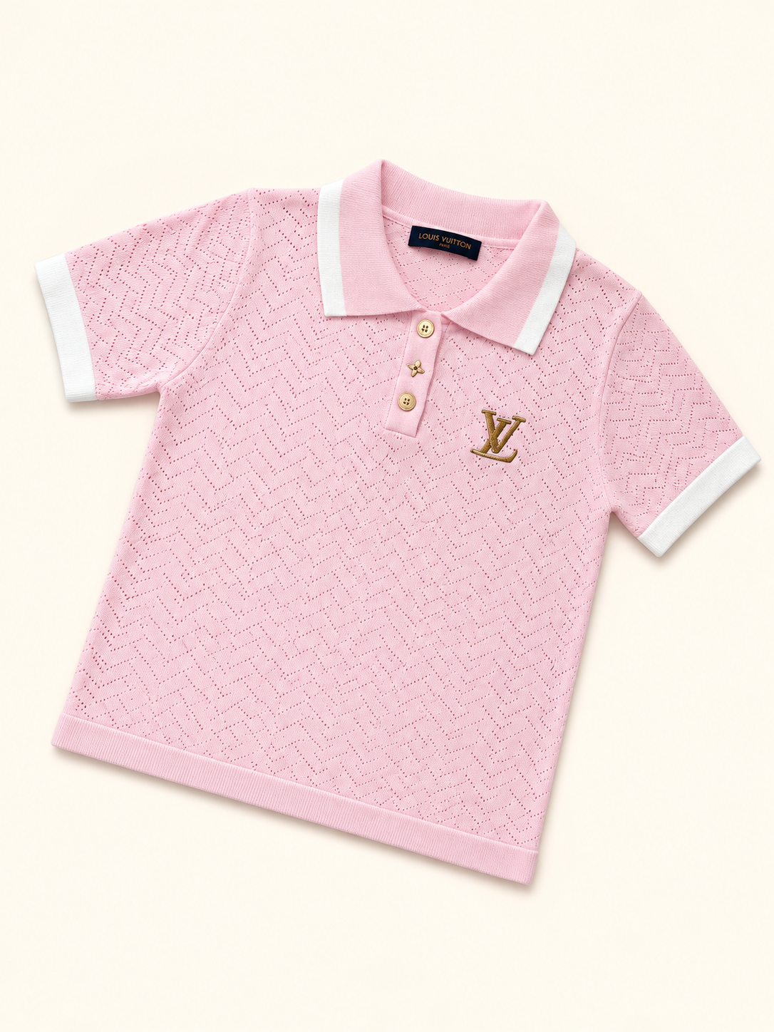 CAMISA LV ROSADA CUELLO