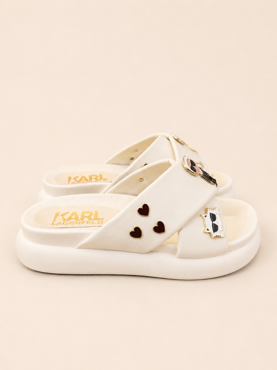CHANCLAS KARL BLANCAS CRUZADAS