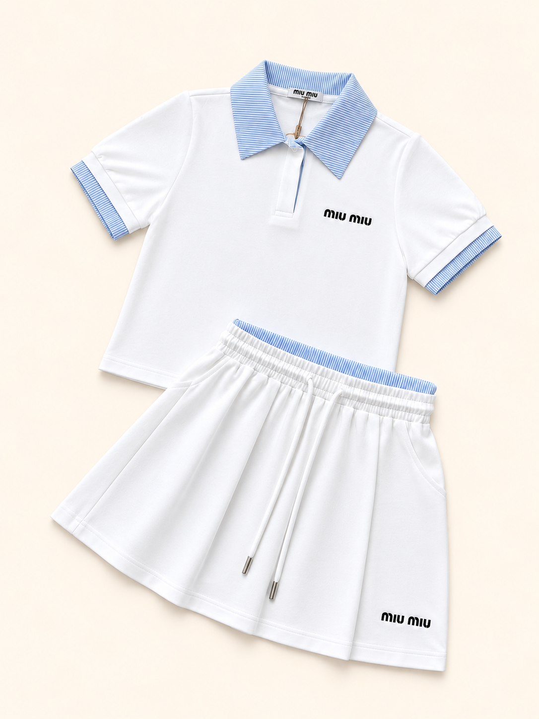 CONJUNTO MIU MIU BLANCO CUELLO