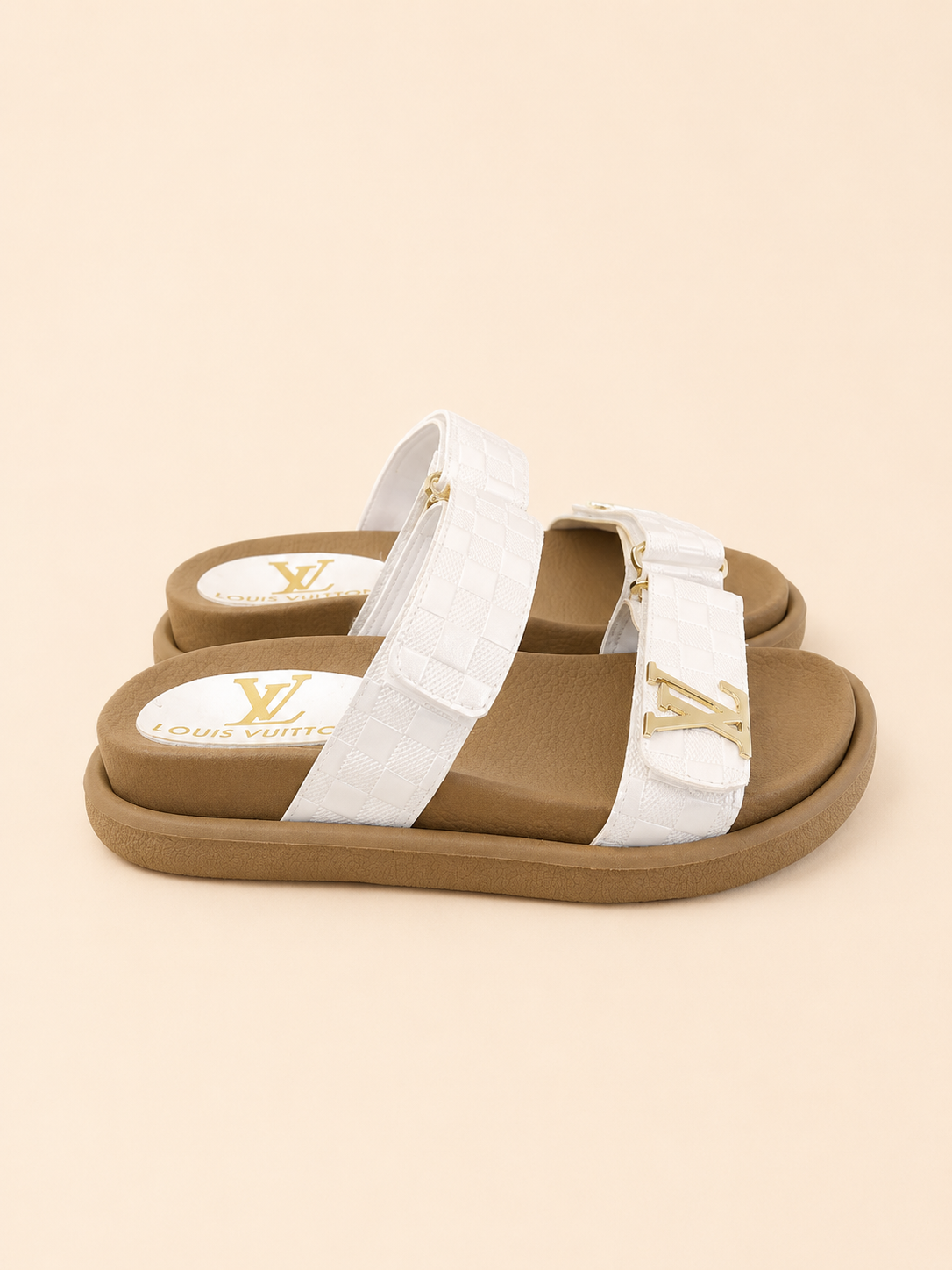 CHANCLAS LV BLANCAS COMPLETAS