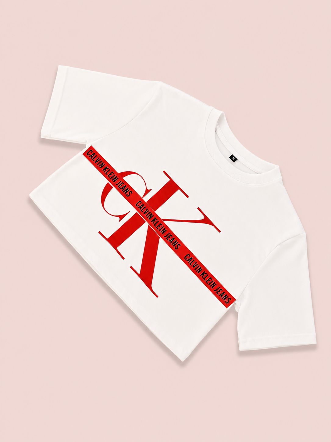 CAMISA CK BLANCA ROJA