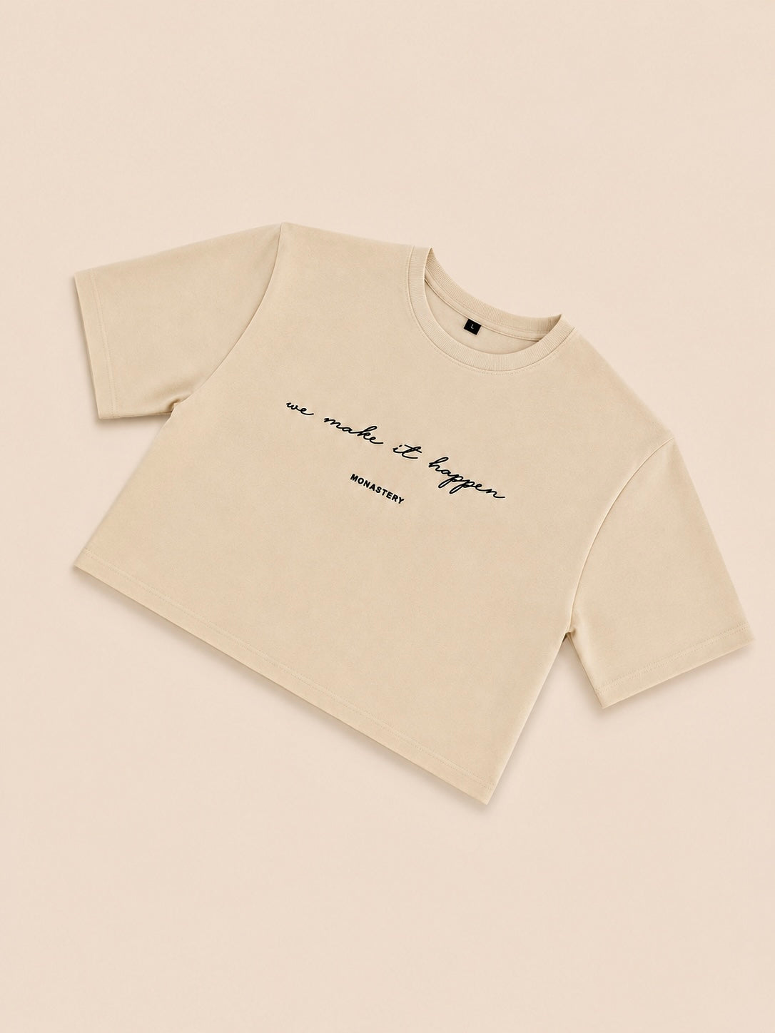 CAMISA MONASTERY BEIGE LETRAS