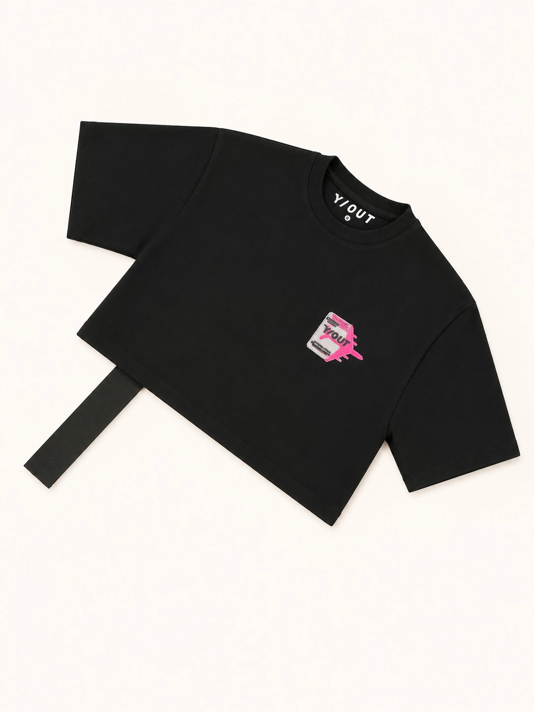 CAMISA Y/OUT NEGRA AVIÓN ROSADO