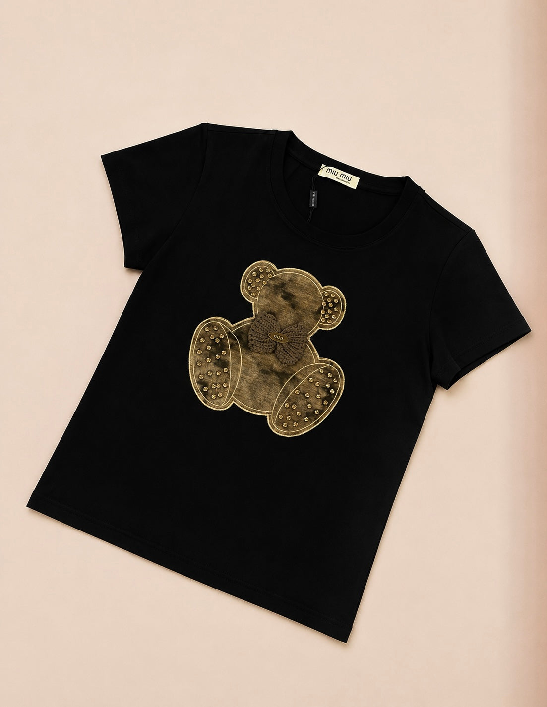 CAMISA MIU MIU LARGA NEGRA OSO