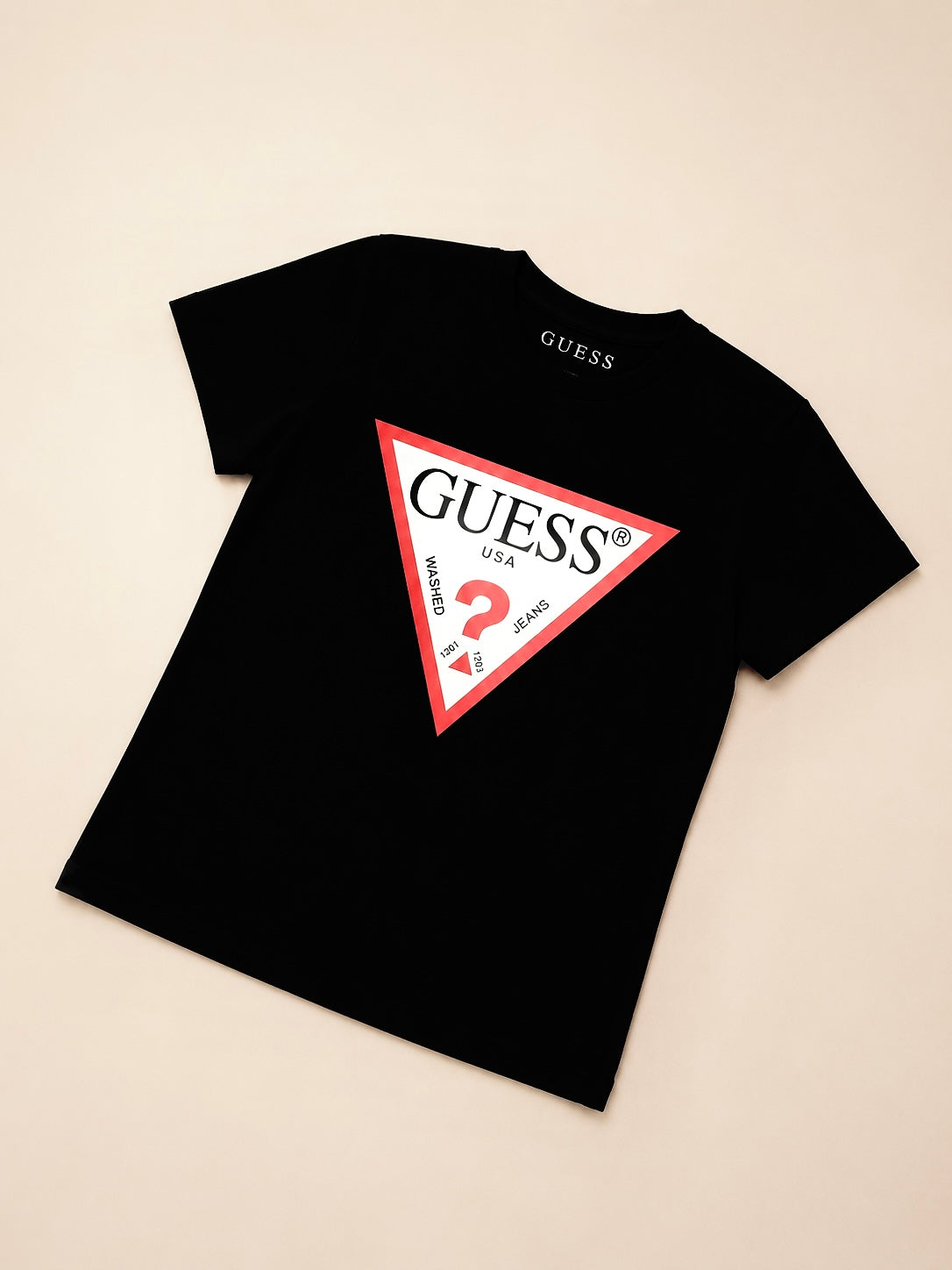 CAMISA GUESS LARGA NEGRA ROJA