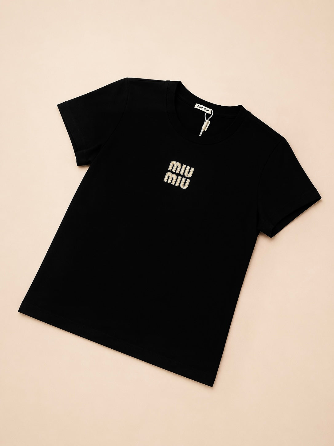 CAMISA MIU MIU LARGA NEGRA LETRAS