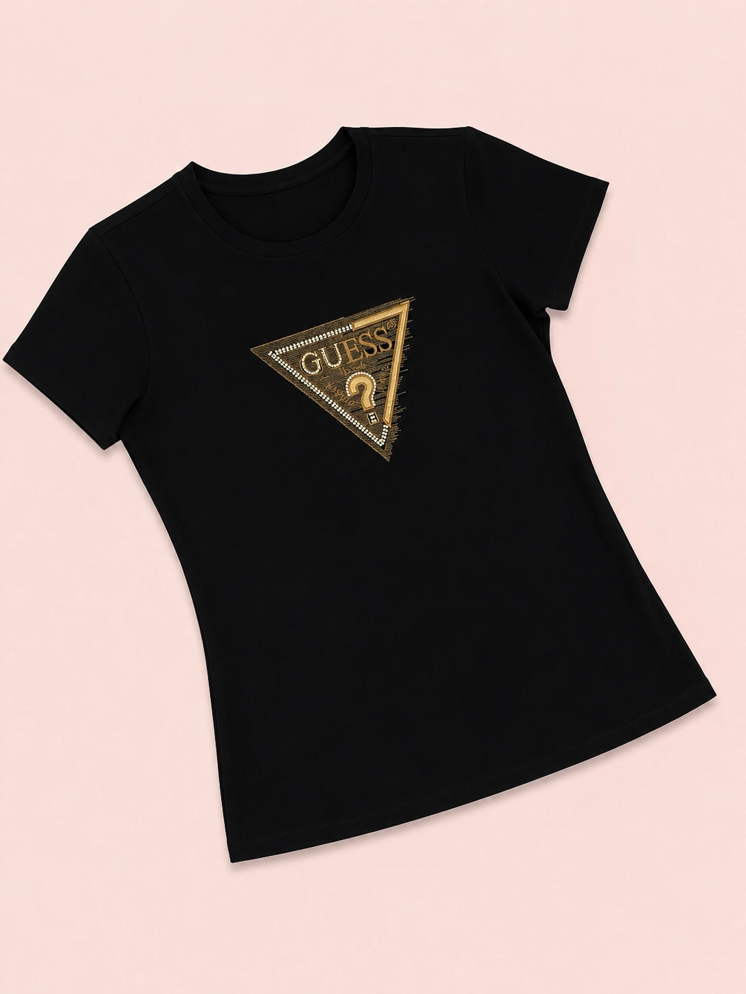 CAMISA GUESS LARGA NEGRA TRIÁNGULO