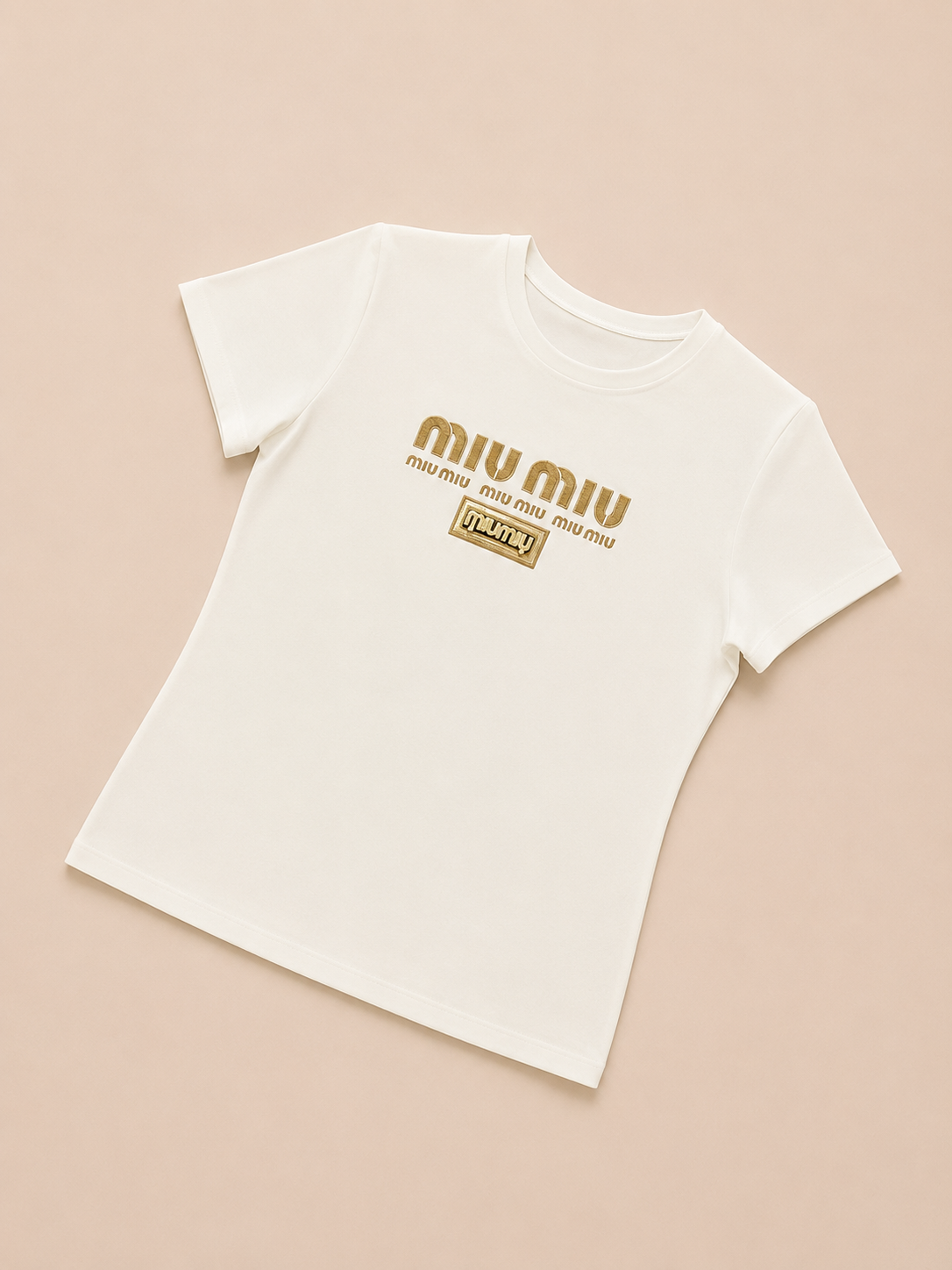 CAMISA MIU MIU LARGA BLANCA LETRAS