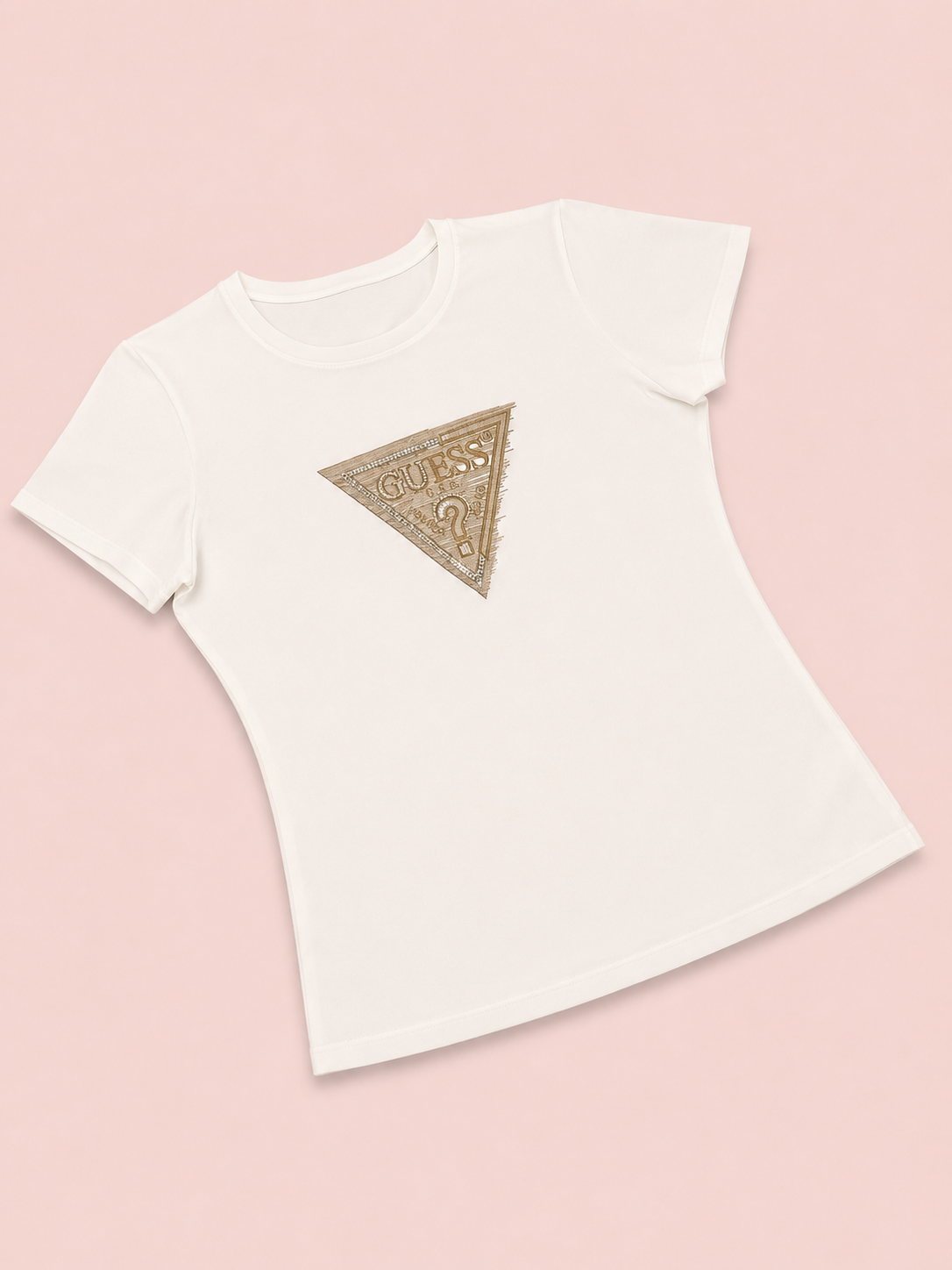 CAMISA GUESS LARGA BLANCA TRIÁNGULO