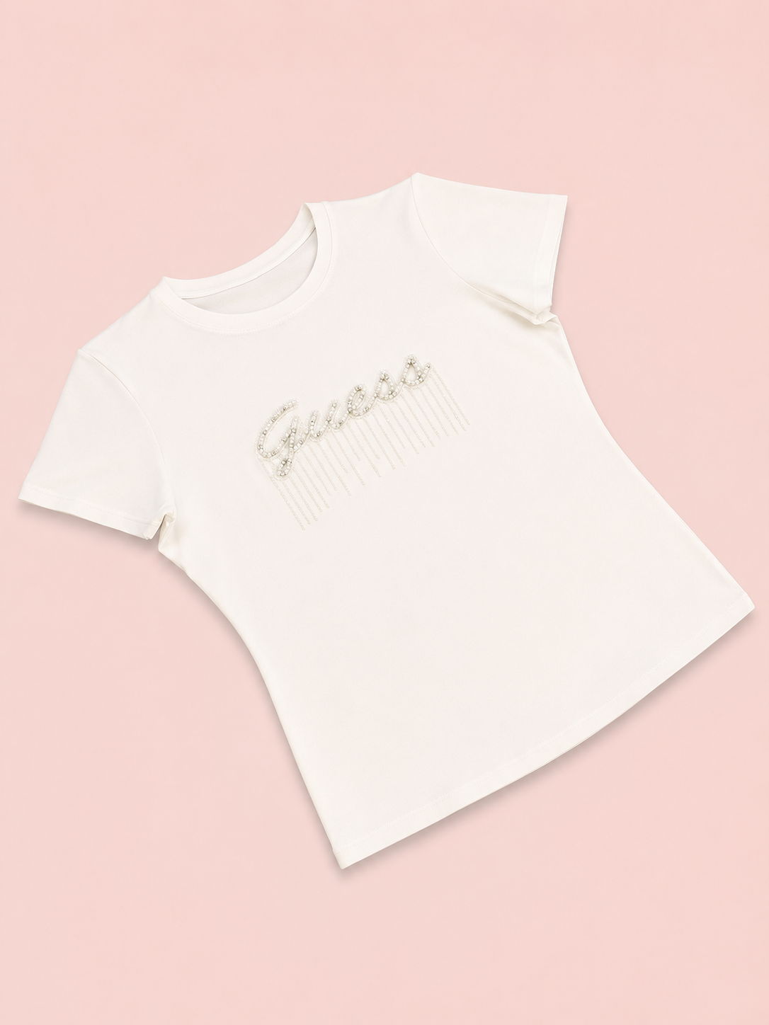 CAMISA GUESS LARGA BLANCA PERLAS
