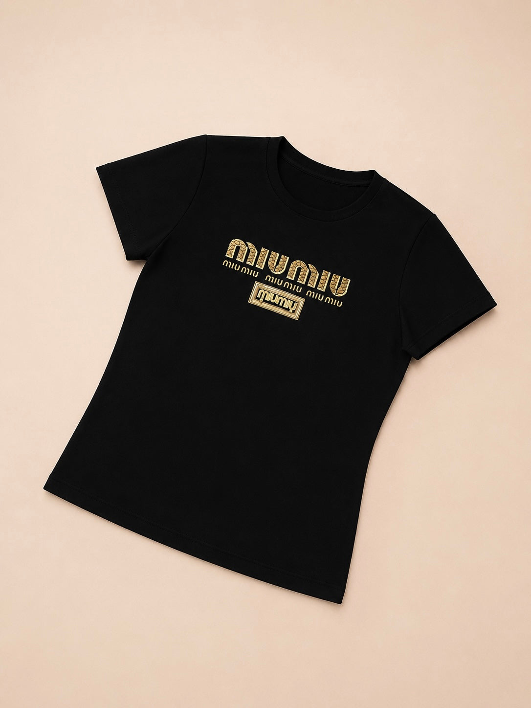CAMISA MIU MIU LARGA NEGRA LETRAS
