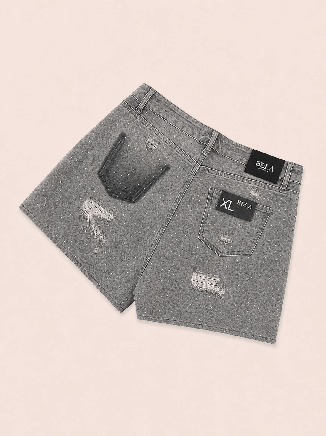 SHORT BRILLOS GRIS
