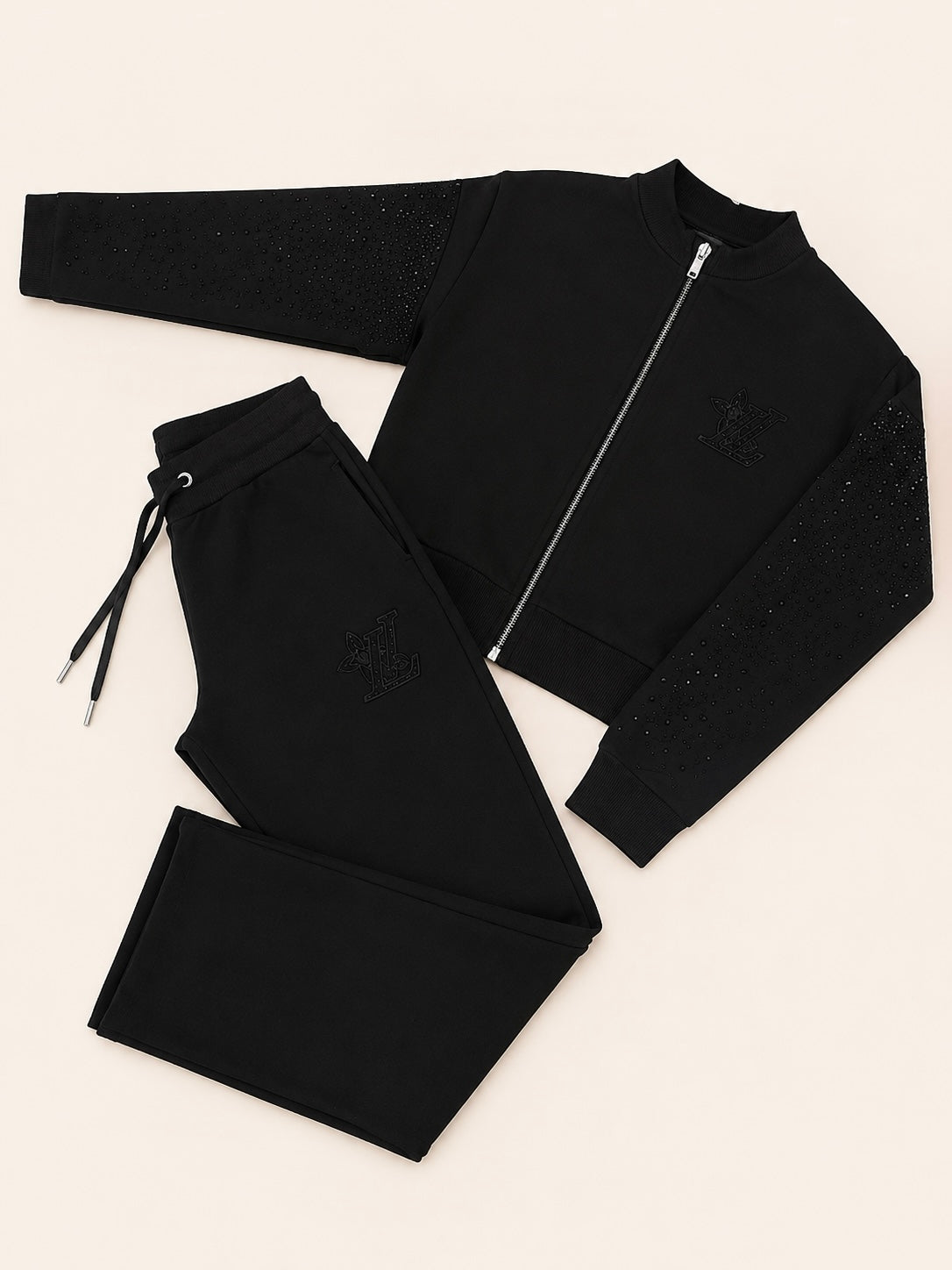 CONJUNTO LV NEGRO BRILLOS