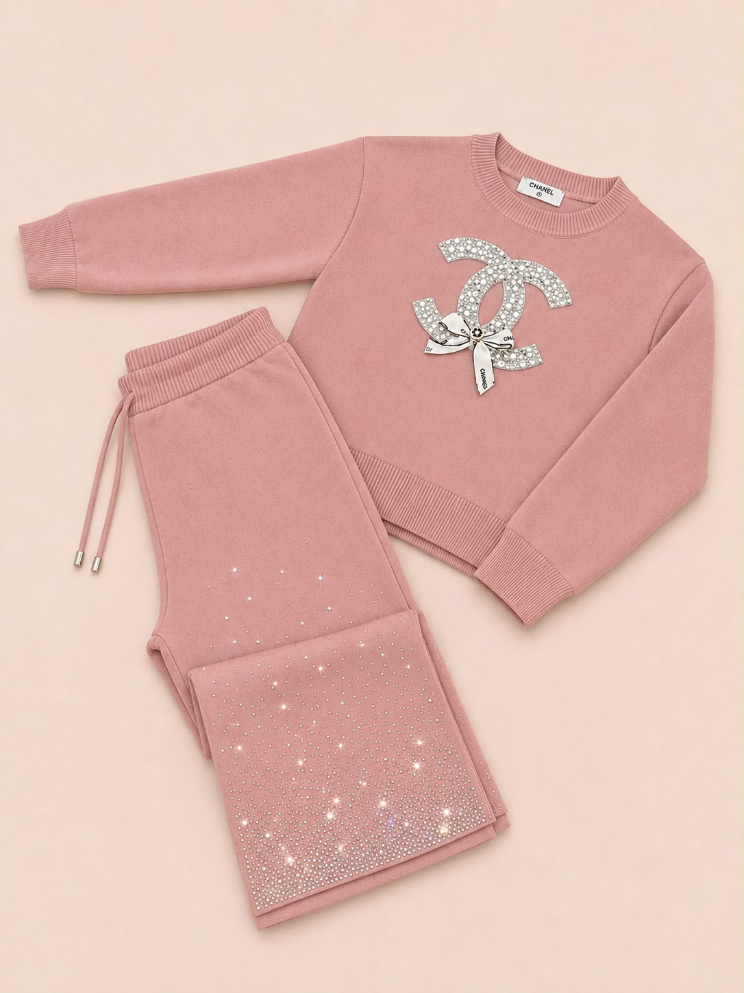 CONJUNTO CHANEL ROSADO BRILLOS