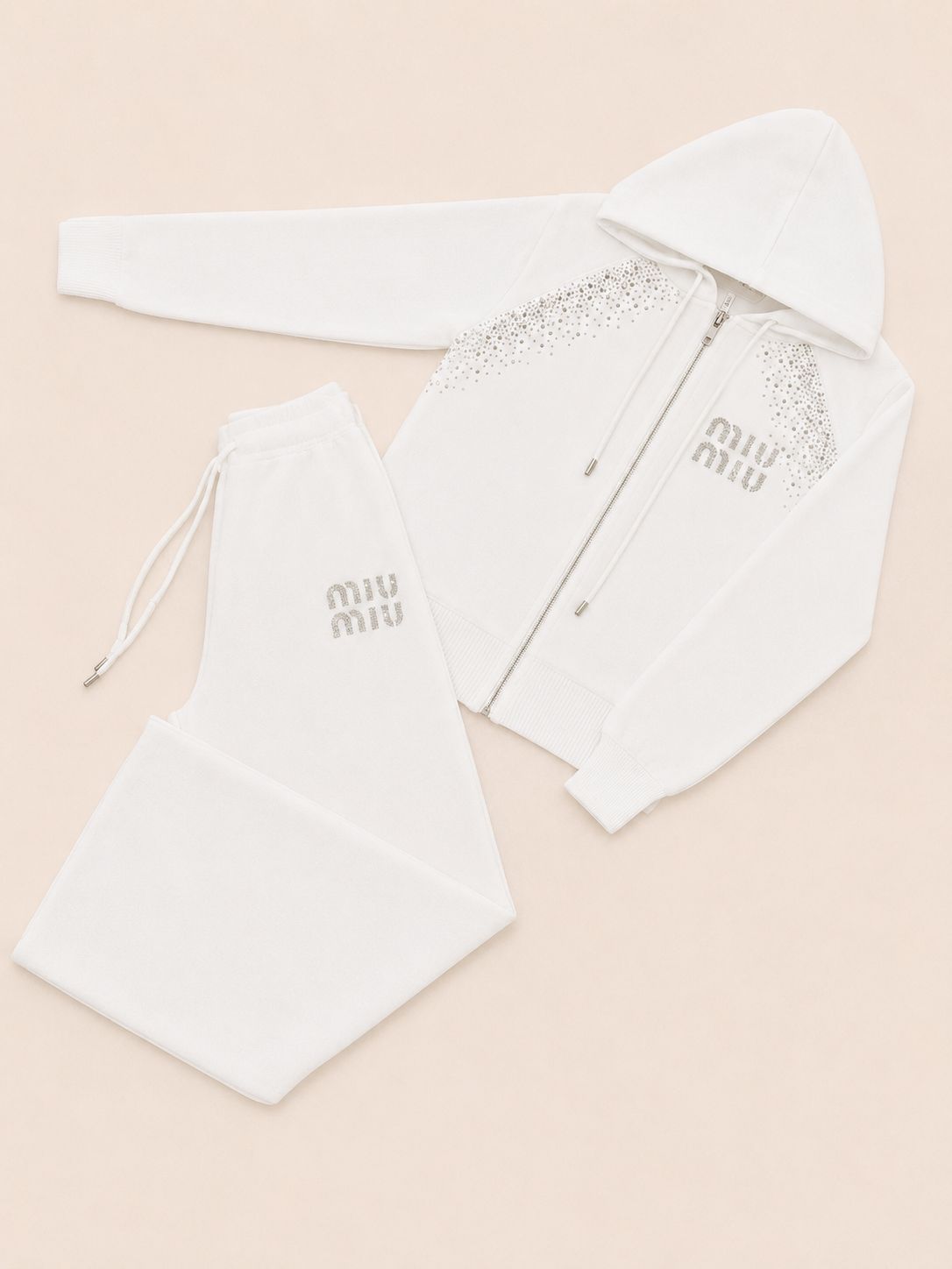 CONJUNTO MIU MIU BLANCO BRILLOS