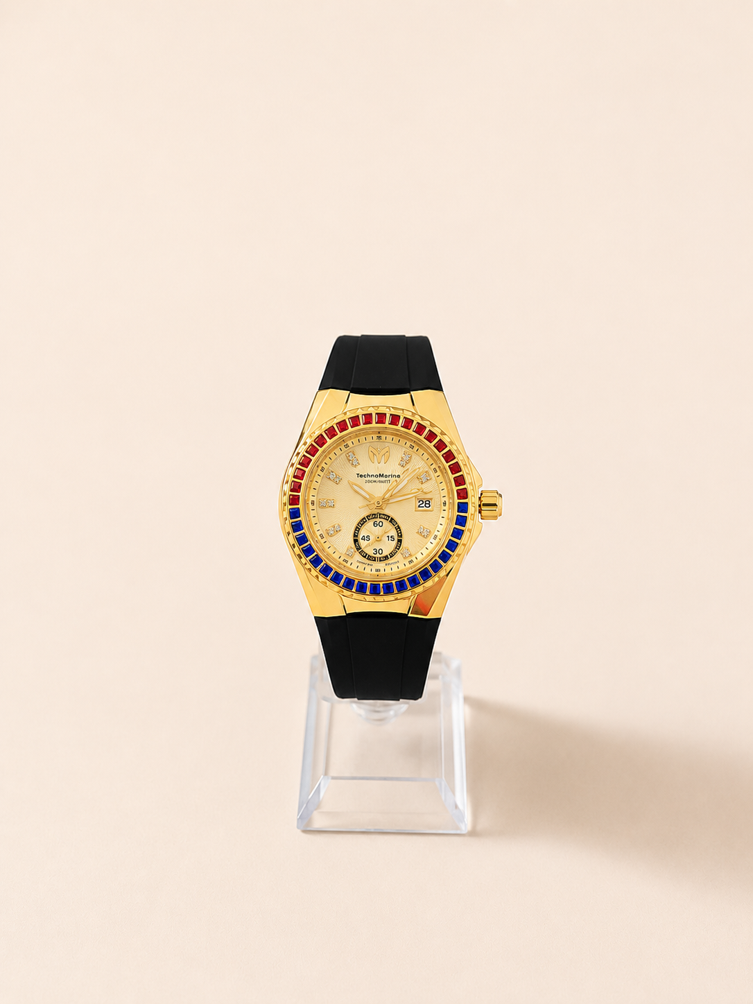 RELOJ TECHNOMARINE NEGRO AZUL ROJO