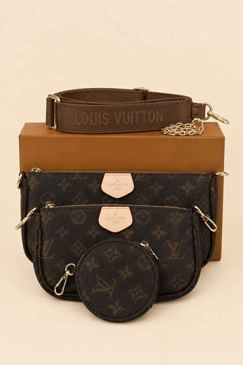 BOLSO DE MANO LV CAFE 3 PIEZAS