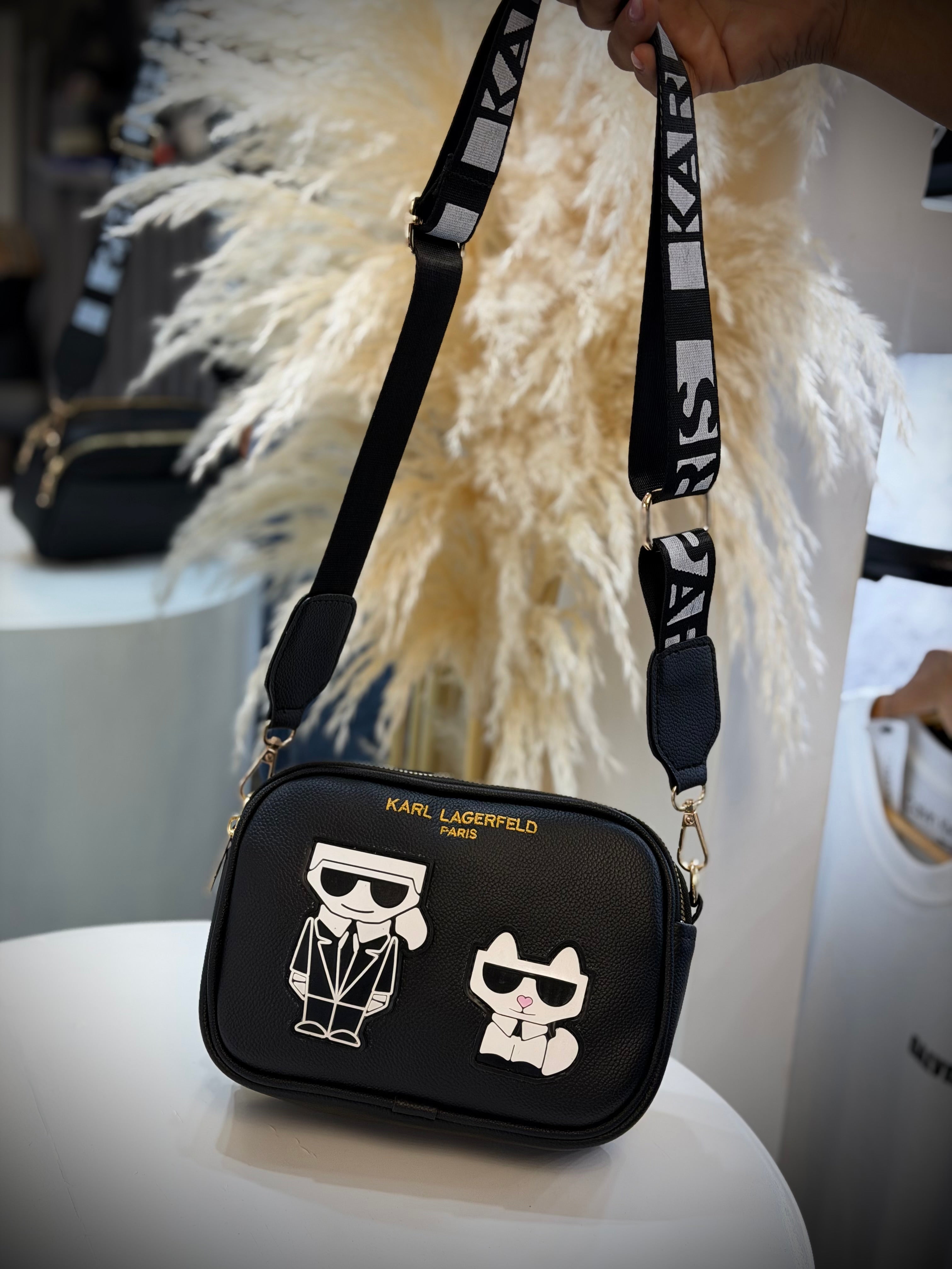 BOLSO DE MANO KARL NEGRO GATO SEÑOR