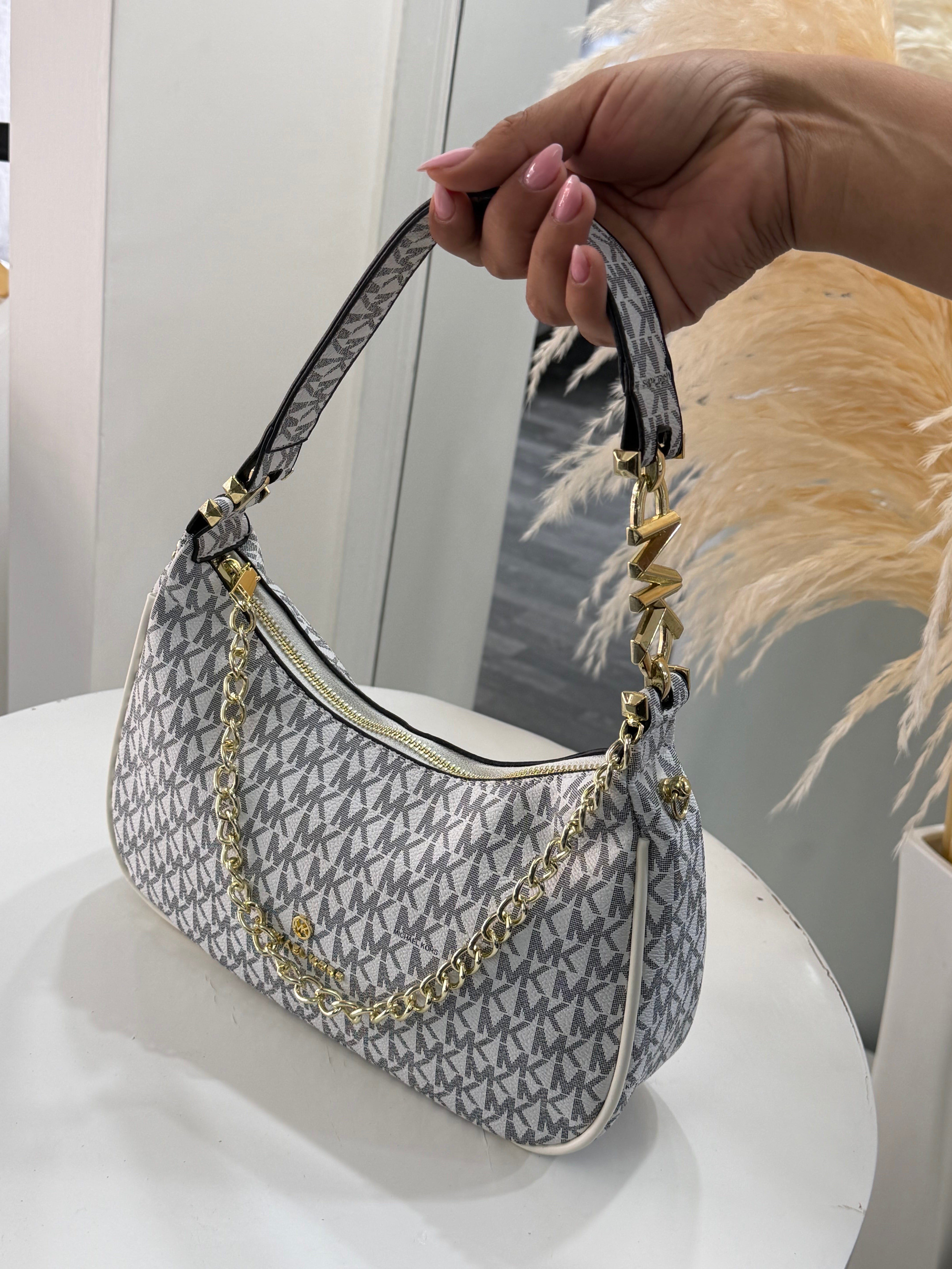 BOLSO DE MANO MK BLANCO