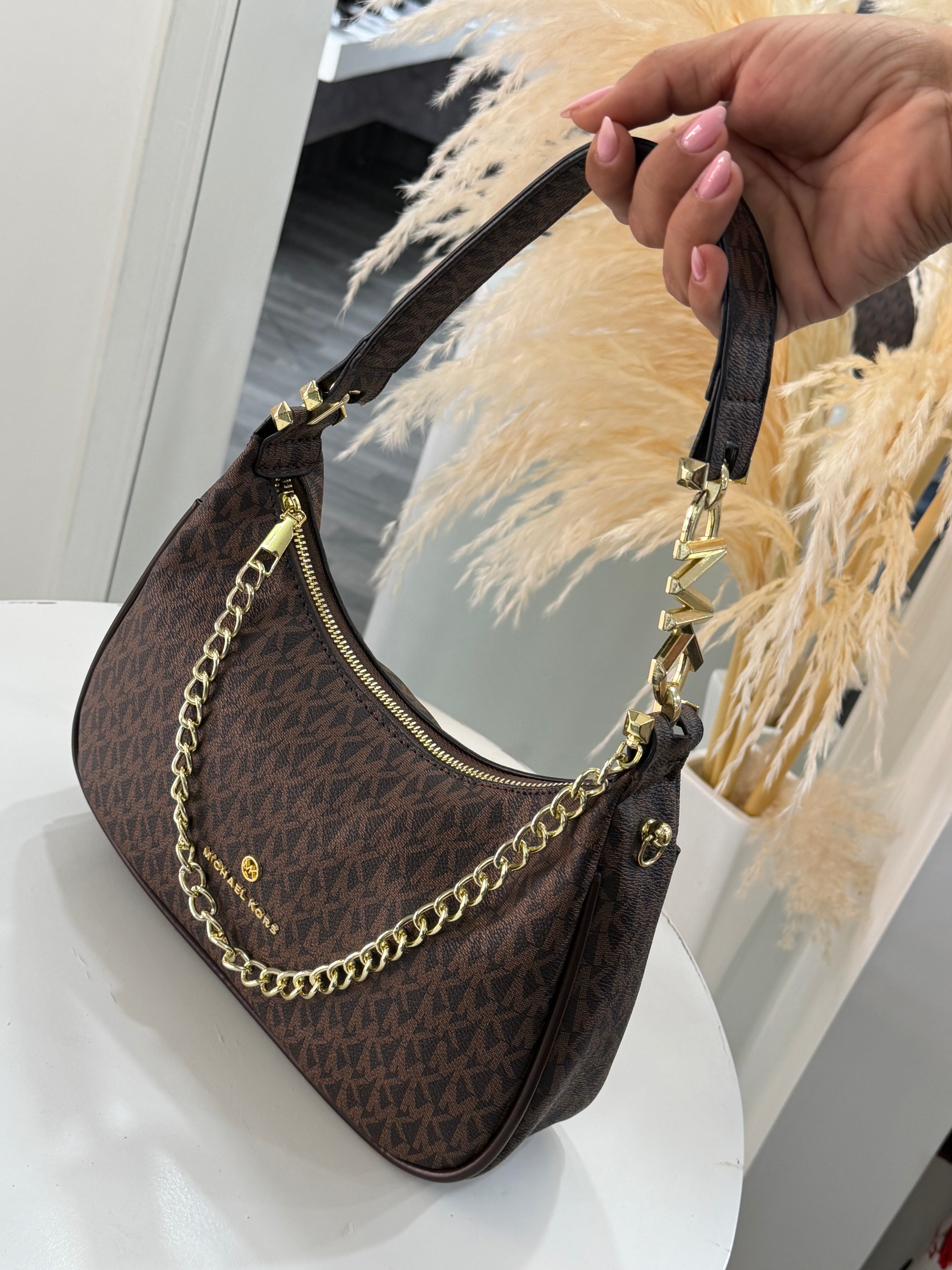 BOLSO DE MANO MK CAFÉ